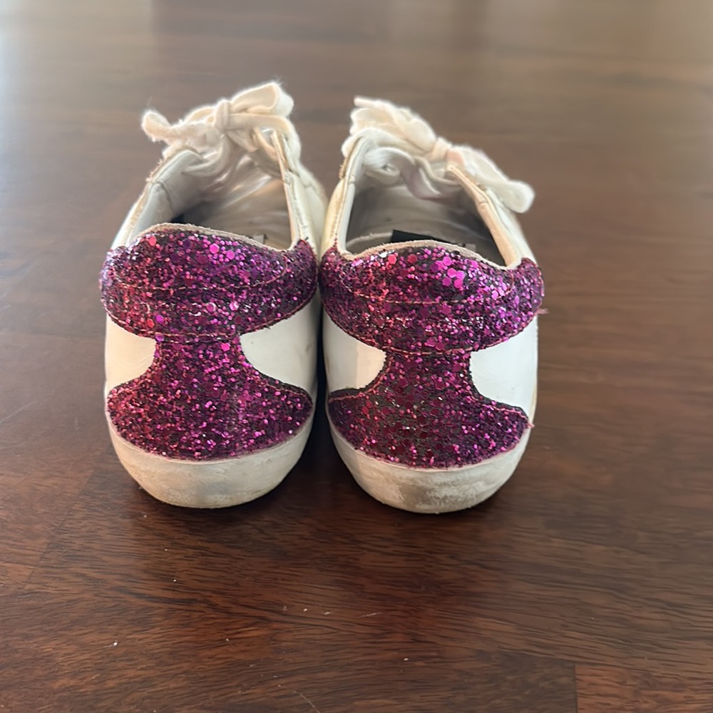 GOLDEN GOOSE SuperStars. Leather & Suede Glitter Sneakers. Size 37. - Picture 7 of 9